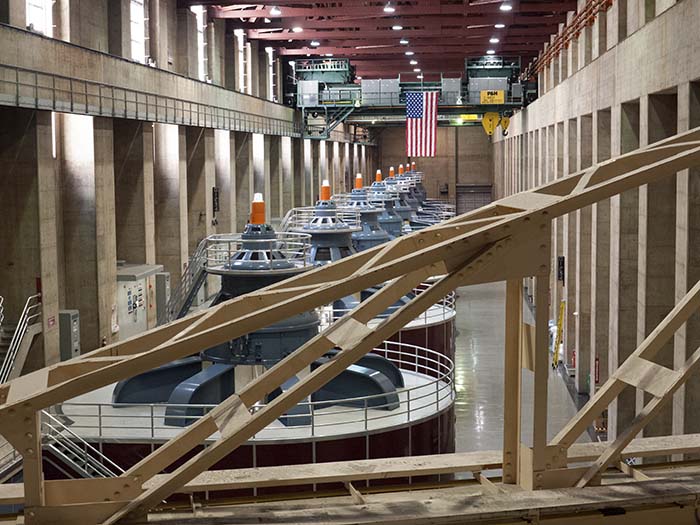 The hydroelectric power plan (turbines)